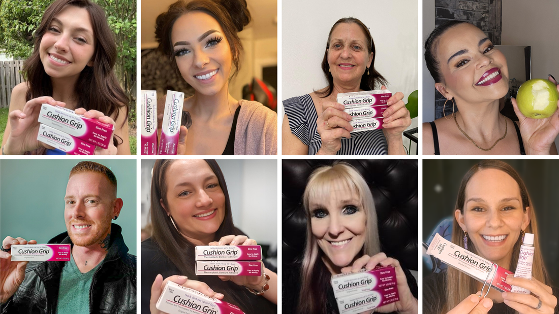 Here's why our customers love cushion grip!! It really makes their dentures feel like brand new!!! 