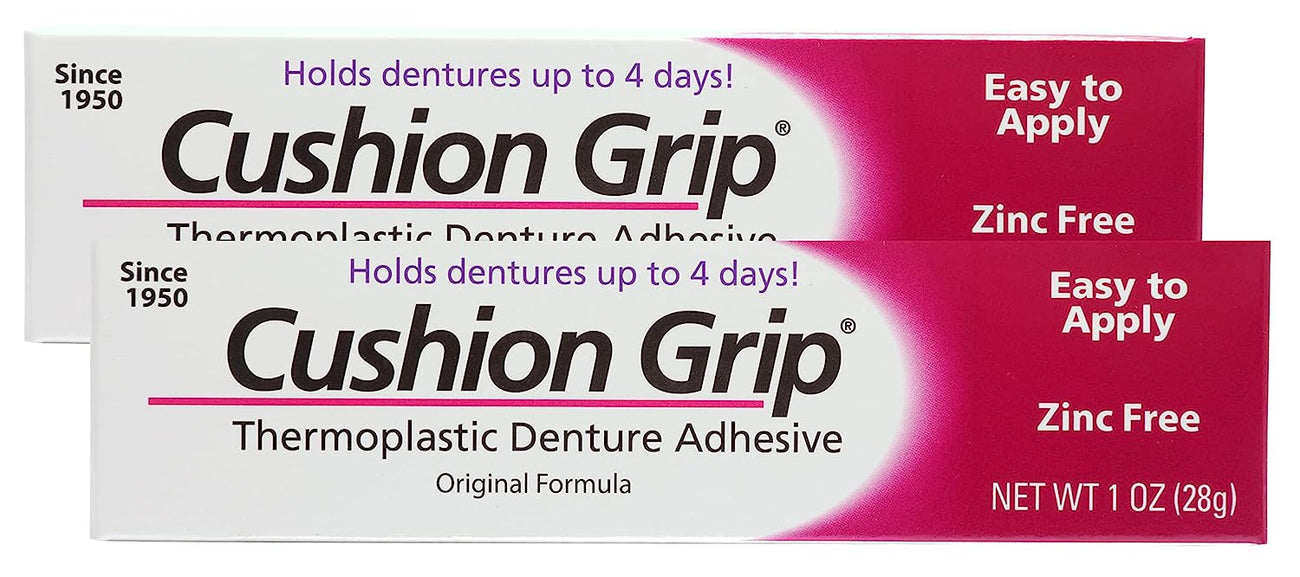 Cushion Grip Thermoplastic Denture Adhesive, 1 oz (Pack of 5) Makes Loose  Dentures Fit Better and Stay in Place [Not a Glue Adhesive, Acts Like a  Soft