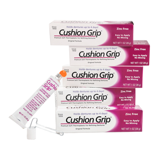 Cushion Grip Thermoplastic Denture Adhesive, 1 oz (5-Pack)
